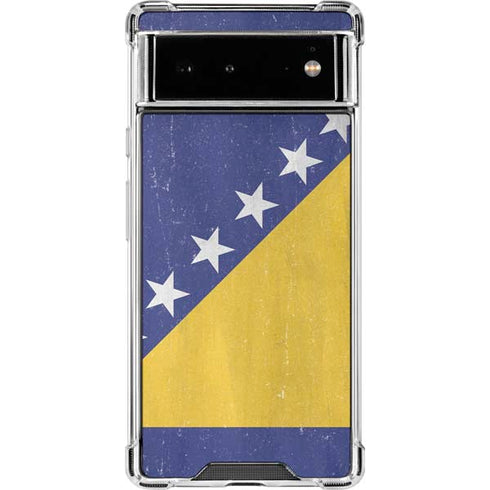 Bosnia and Herzegovina Flag Distressed Google Pixel 6 Clear Case